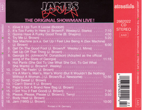 USED CD - James Brown – The Original Showman Live! Supply