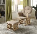 Rehan - Microfiber Glider Chair With Ottoman - Taupe For Discount