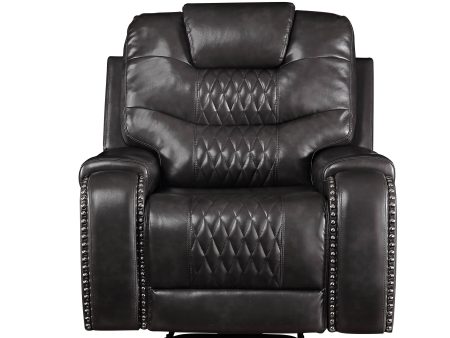 Braylon - Magnetite Synthetic Leather Manual Recliner Chair - Brown For Sale