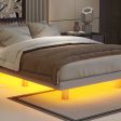 Floating Bed With LED Lights Underneath, Modern Low Profile Platform Bed With LED Lights Online now