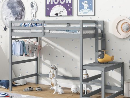 High Loft Bed With Ladder Landing Platform, Ladders, Guardrails on Sale