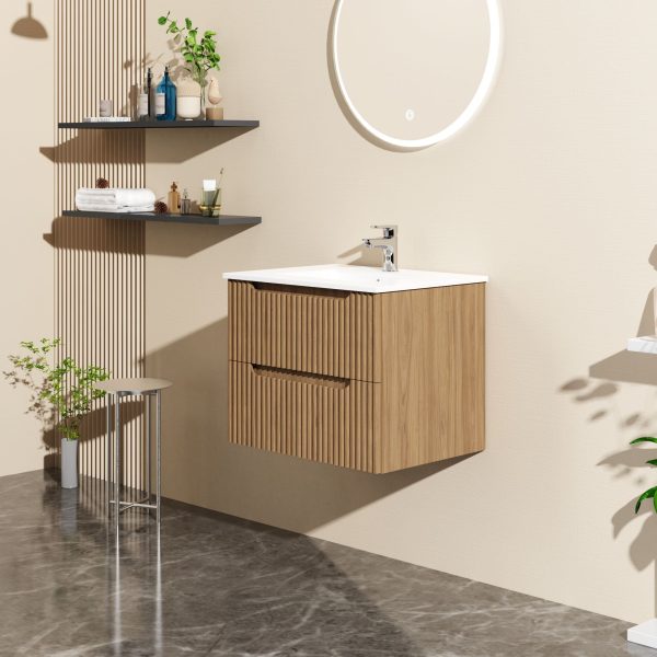 24  Wall Mount Bathroom Vanity Cabinet Floating (Cabinet Only) - Walnut Cheap