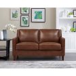 Ashby - Leather Loveseat - Pecan Sale