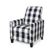 Wide Manual Club Recliner - Black   White on Sale