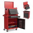 Tool Chest, 5 Drawer Rolling Tool Storage Cabinet With Detachable Top Tool Box, Liner, Universal Lockable Wheels, Adjustable Shelf, Locking Mechanism, Metal Tool Cart For Garage Workshop Online