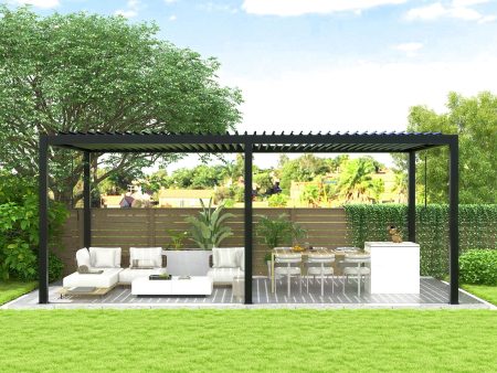 Louver Pergola Steel Louvers & Frame - Black Online Hot Sale