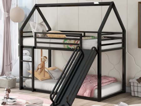 Twin Over Twin House Bunk Bed With Ladder And Slide For Cheap