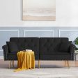 Velvet Tufted Sofa Couch With 2 Pillows And Nailhead Trim Hot on Sale