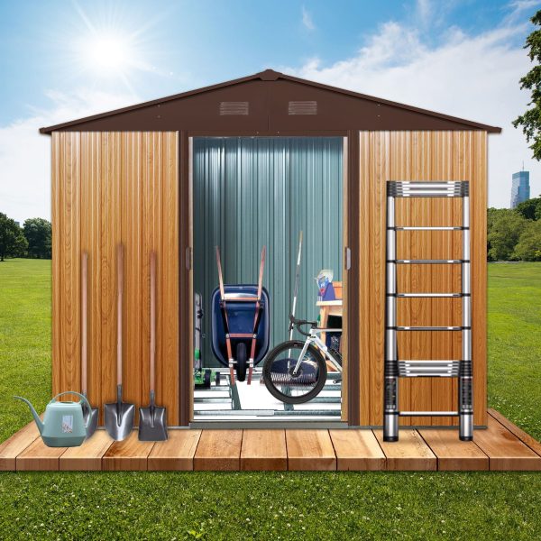 Outdoor Metal Storage Shed With Floor Base Discount