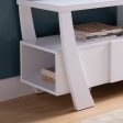 Contemporary TV Stand With Four Shelves And One Drawer - White Online now