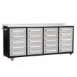 Garage Storage Cabinets With Workbench (20 Drawers) - Silver Online