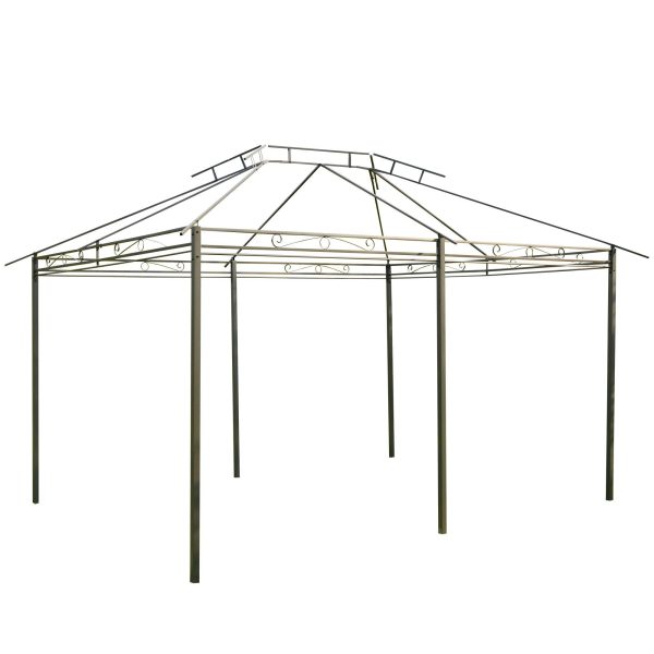 Outsunny - Patio Gazebo, Outdoor Gazebo Canopy Shelter With Curtains, Vented Roof, Steel Frame For Garden, Lawn, Backyard And Deck, - Sage Gray Hot on Sale