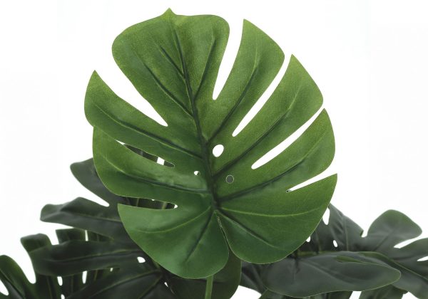 24  Tall, Artificial Plant, Monstera, Indoor, Faux, Fake, Table, Greenery, Potted, Real Touch, Decorative - Green   Black Supply