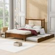 Wooden Rattan Platform Bed, With 2 Big Drawers & Trundle Supply