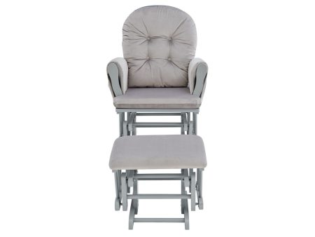 Mason - Glider And Ottoman Gray Wood For Cheap