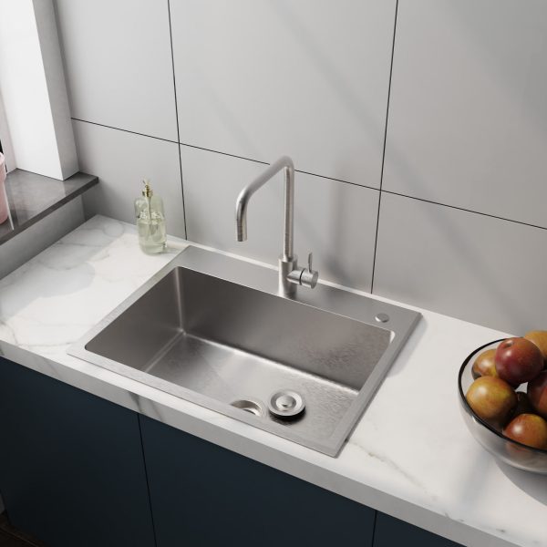 24  Stainless Steel Washing Sink With Faucet Hoses And Drain Head Only (Update) - Silver Fashion