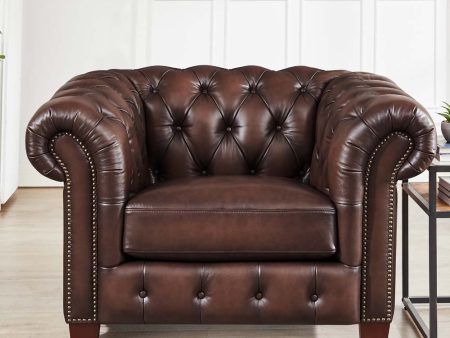 Versailles - Leather Chair - Caramel on Sale