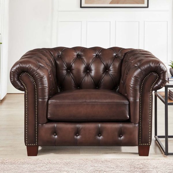 Versailles - Leather Chair - Caramel on Sale