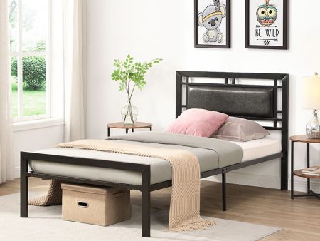 Twin Size Metal Bed Sturdy System, Modern Style And Comfort To Any Bedroom - Black Online now