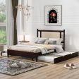 Wooden Rattan Platform Bed, With 2 Big Drawers & Trundle Supply