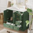 Traditional Bathroom Vanity With Resin Sink Combo Set, Bathroom Cabinet With Two Doors And Four Drawers Online Hot Sale