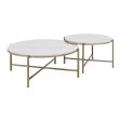 Zaidee - Marble Top Nickel Nesting Table Set - White Hot on Sale