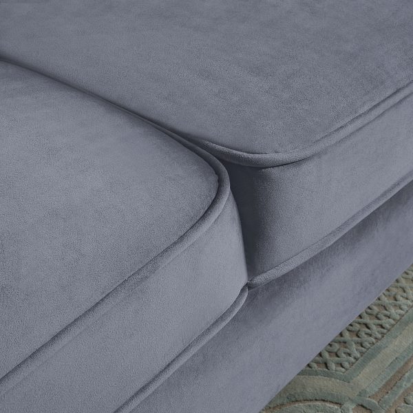 Velvet Sofa With Pillows And Gold Finish Metal Leg For Living Room Online now