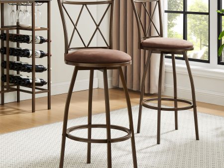 Bar Stools, Bar Chairs With Footrest (Set of 2) - Brown Online now