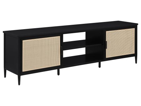 Amherst - 2-Door 70  Metal TV Stand Media Console - Black For Discount