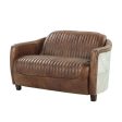 Brancaster - Grain Leather Loveseat - Brown Fashion