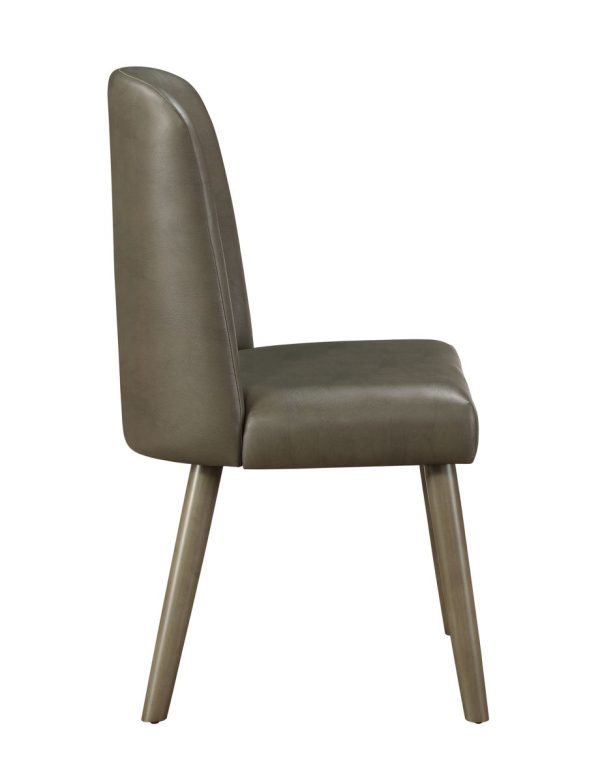 Waylon - Synthetic Leather Side Chair (Set of 2) - Gray   Oak Online now