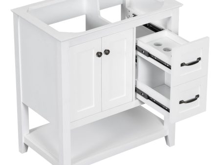 Bathroom Vanity Without Sink Top, Cabinet Base Only, Vanity With Multi-Functional Drawer - White Sale