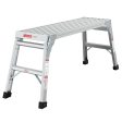 Work Platform Aluminum Portable Bench Folding Ladder Ansi Capacity 225 Lbs 40  - Gray Cheap