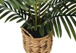 24  Tall, Artificial Plant, Palm, Indoor, Faux, Fake, Table, Floor, Greenery, Potted, Real Touch, Decorative - Green   Beige For Sale