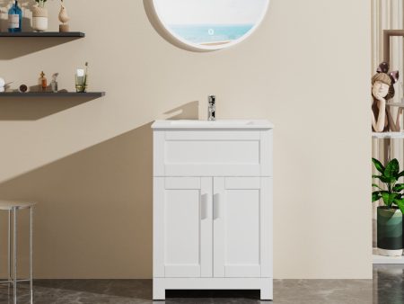 Sink Bathroom Vanity Laundry Cabinet Combo - White For Cheap