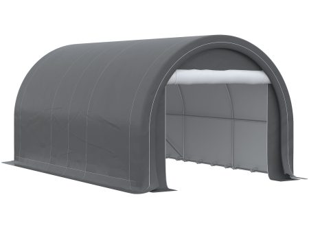 Outsunny - 10  x 16  Carport, Heavy Duty Portable Garage Storage Tent With Large Zippered Door, Anti-Uv Pe Canopy Cover For Car, Truck, Boat, Motorcycle, Bike, Garden Tools, Outdoor Work Online now