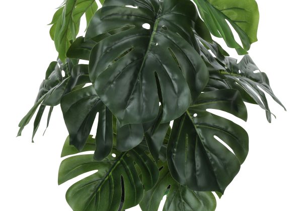 24  Tall, Artificial Plant, Monstera, Indoor, Faux, Fake, Table, Greenery, Potted, Real Touch, Decorative - Green   Black Supply