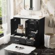 Traditional Bathroom Vanity With Resin Sink Combo Set, Bathroom Cabinet With Two Doors And Four Drawers Online Hot Sale