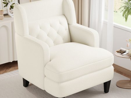 Upholstered Accent Chair Tufted Armchair For Living Room And Bedroom For Cheap