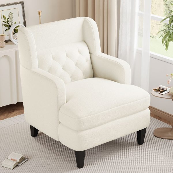 Upholstered Accent Chair Tufted Armchair For Living Room And Bedroom For Cheap