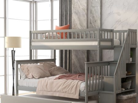 Twin Over Full Bunk Bed With Trundle And Staircase Online Hot Sale