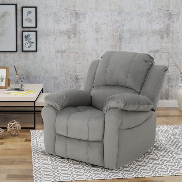 Wide - Manual Glider Standard Recliner - Gray Online Sale