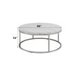 Zaidee - Mable Top Nickel Coffee Table - White For Cheap