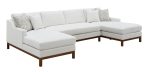 Valiant - Chenille Sectional Sofa With 4 Pillows - Ivory Sale