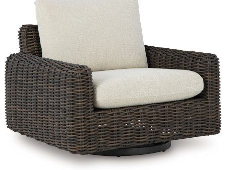 Kimora - Beige   Dark Brown - Swivel Glider Lounge With Cushion Fashion