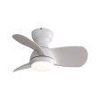 23  Bedroom Ceiling Fan With 3 Color Dimmable 3 ABS Blades Remote Control Dc Motor Black With 18W Led Light Supply