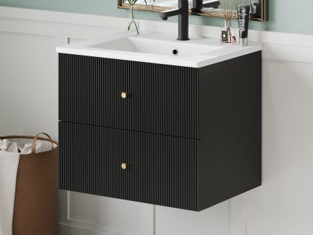 Wall Mounted Bathroom Vanity With 2 Drawers, Ideal For Small Bathrooms Discount