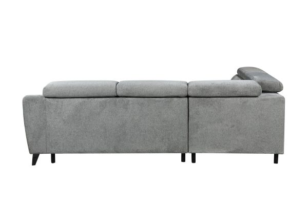 Wrenley - Chenille Sectional Sofa With Sleeper Storage - Gray on Sale