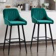 Elegant Lifestyle Modern Bar Stools, Velvet Upholstered Barstools With Back (Set of 2) Bar Chairs For Kitchen Living Room Fashion