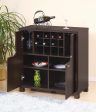 Wine Cabinet With Two Doors Removeable Wine Bottle Rack Metal Wine Glass Racks Four Shelves - Red Cocoa For Sale